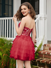 Transparent decal tight corset layered sheer short Homecoming dress